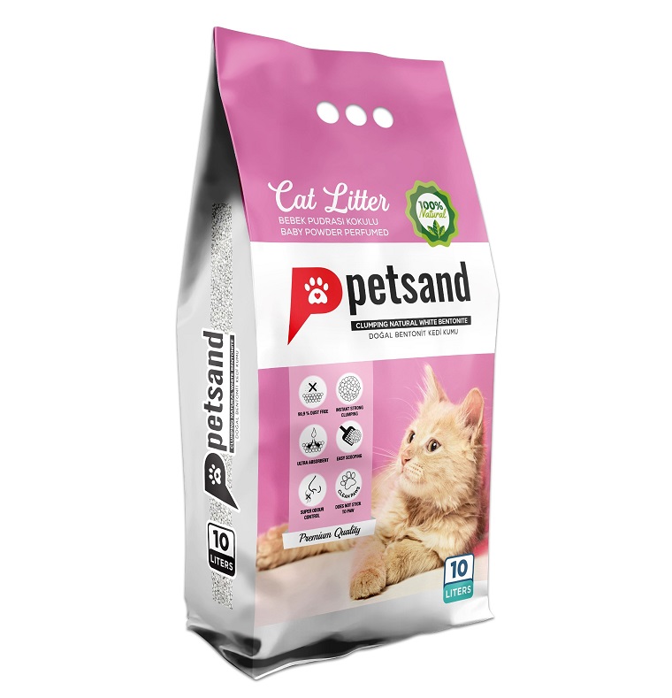 PETSAND BABY POWDER SCENTED BENTONITE CAT LITTER 10L